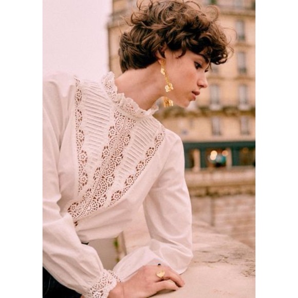 Sézane Laurianne Blouse in Ecru Size:34 US:2/XS - Picture 2 of 15